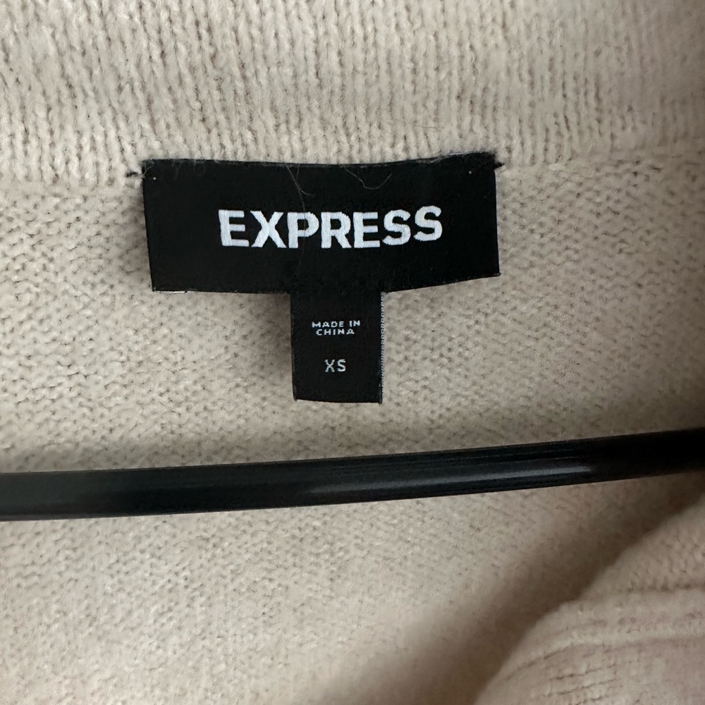 Express Cream Collared Sweater - Picture 2 of 3